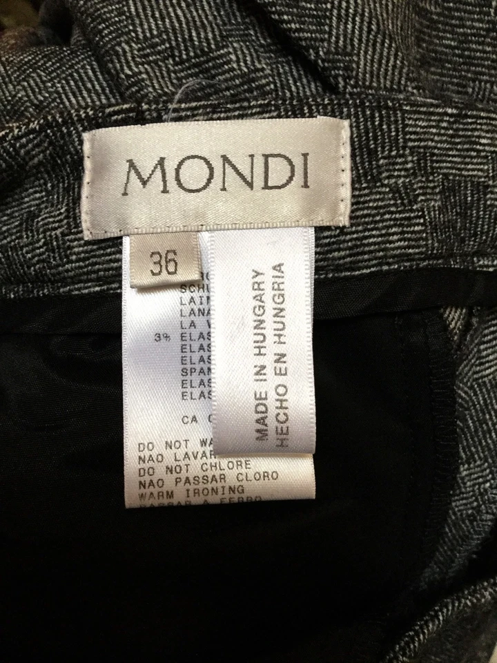 MONDI Твидовый прямой ноги плиссированные платье брюки черный/белый размер 36 - Изображение 4 из 4