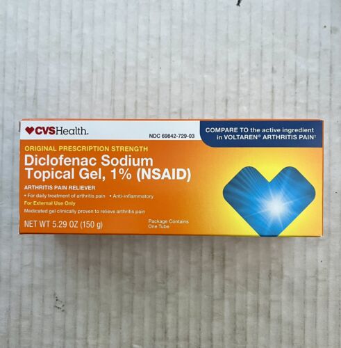 CVS Arthritis Pain Relief Diclofena Sodium Topical Gel 1% 5.29oz Tube EXP 4/25