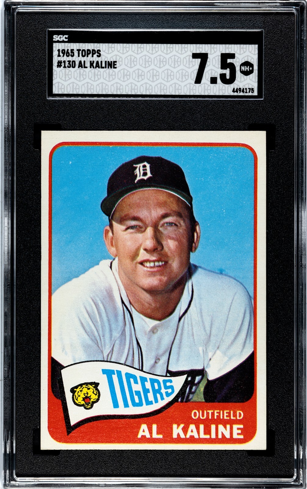 Al Kaline 1965 Topps Baseball Card #130- SGC Graded 7.5 NM+