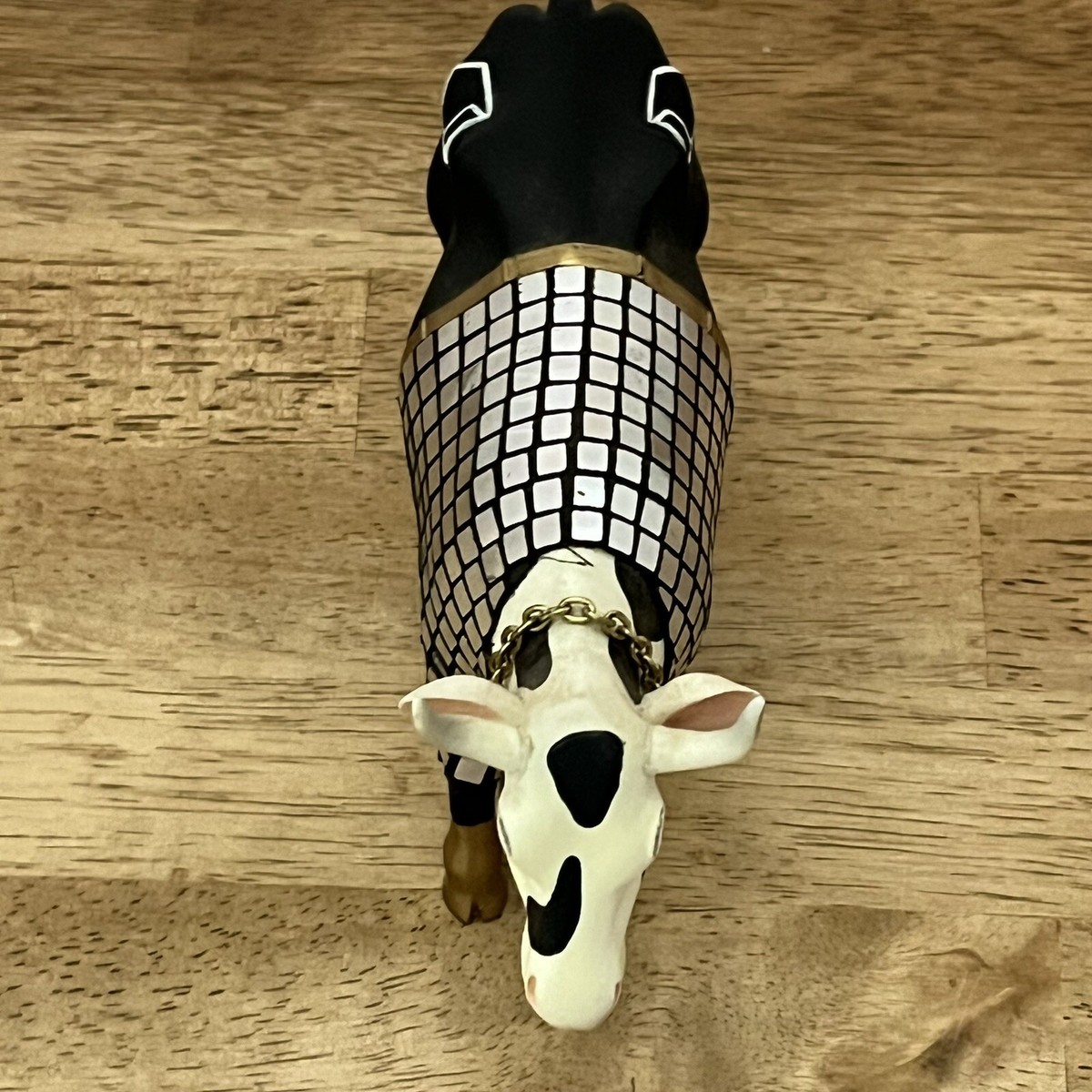 *限定* Disco Cow Figure CowParade カウパレード Cows on Parade “Disco Cow” Figurine 2001 Resin 6”x 2” x 4