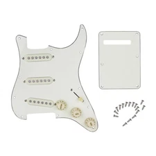 SSS Loaded Pickguard Alnico 5 Pickup Orange Capacitor 250k Pots for Strat White