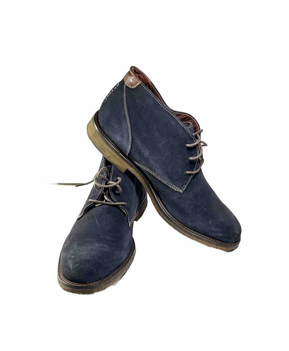 Men\'s Navy Suede Chukka Boots - Classic Lace-Up Mens Lace Up Chukka Boots | Men main image 3