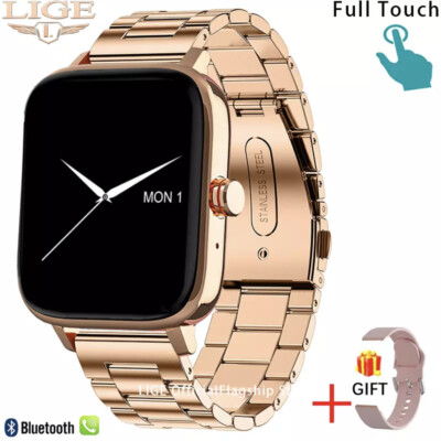 Reloj Dorado con Pulsera en Oro Acero Inoxidable Relojes Inteligente Smart Mujer