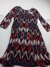 Karen Kane Dress Women Size Large Whimsical Geometric Print Midi Pullover