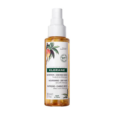 Klorane Nourishing Dry Hair Oil with Mango 3.3 oz Hydrating and Protecting