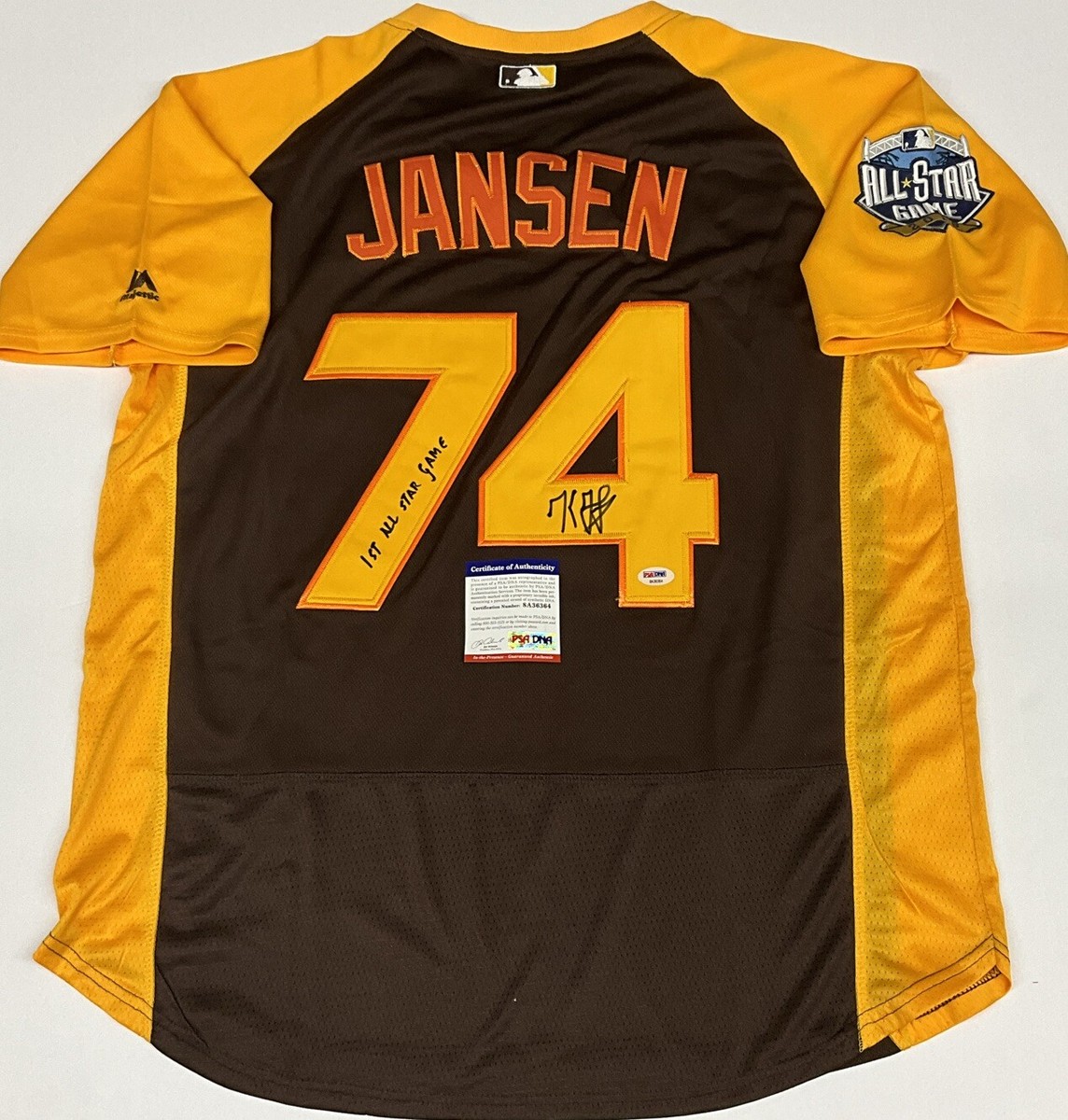 KENLEY JANSEN DODGERS SIGNED 2016 ALL STAR GAME JERSEY 