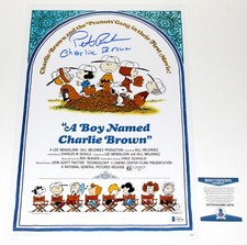 PETER ROBBINS SIGNED 'A BOY NAMED CHARLIE BROWN' 12x18 POSTER BECKETT COA BAS