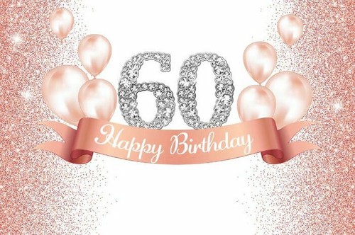 60th Happy Birthday Black Gold Party Decoration Photo Banner Backdrop Vinyl - Picture 8 of 24