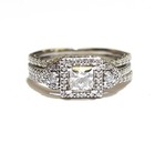 GIA 14k white gold 1.34ct princess diamond halo engagement ring 5.7g 6 — photo 9