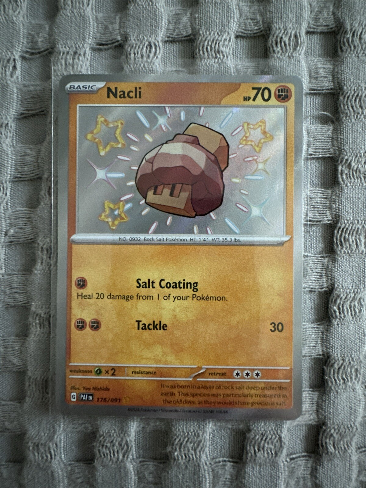 Pokémon TCG Nacli Scarlet & Violet: Paldean Fates 176/091 Holo Shiny Rare