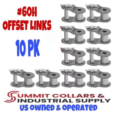 60H Offset Half Link for Heavy Duty Roller Chain Single Strand (Qty 10)