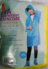 Lightweight Raincoat 100% Vinyl With Sleeves Snap Closure Rain Men/women 2 Count