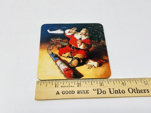 Coca- Cola Coasters Santa Claus Christmas Set of 6 Coke Bottle Boy Puppy Train - Picture 4 of 5