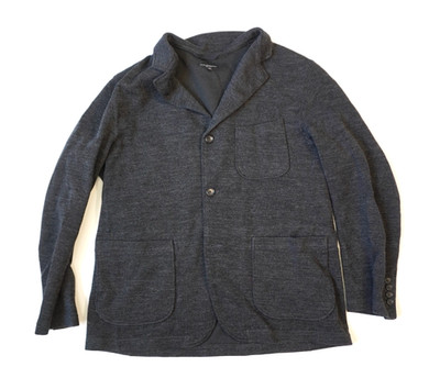 $450 | ENGINEERED GARMENTS NOTCH LAPEL KNIT MARLED SLUB BUTTON PATCH WOOL
