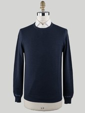 Isaia Blue Cashmere Sweater Crewneck IMX66 Man