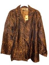 NWT CHICOS Metallic Paisley Blazer Size M/L Or Chicos Size 2