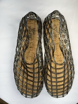 Material Girl Mesh Black jelly women s sandals size 9 cork interior