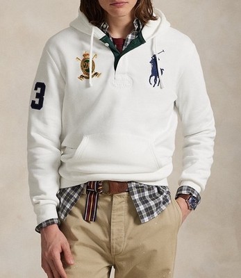 Polo Ralph Lauren BIG PONY 20th ANNIVERSARY CREST Hoodie White Or