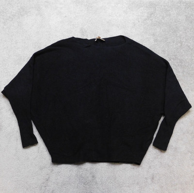 Philosophy Ribbed Black Bubble Sweater Womens Medium Short Dolman Republic