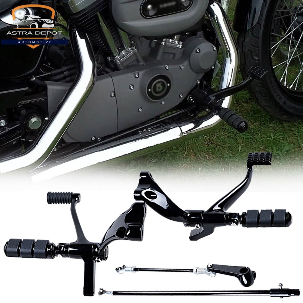 Black Forward Controls Foot Pegs Kit for For 2014-2022 Harley Sportster 883 1200