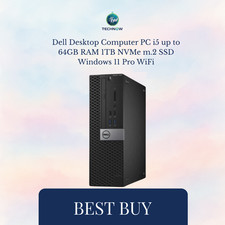 Dell Desktop Computer PC i5 up to 64GB RAM 1TB NVMe m.2 SSD Windows 11 Pro WiFi