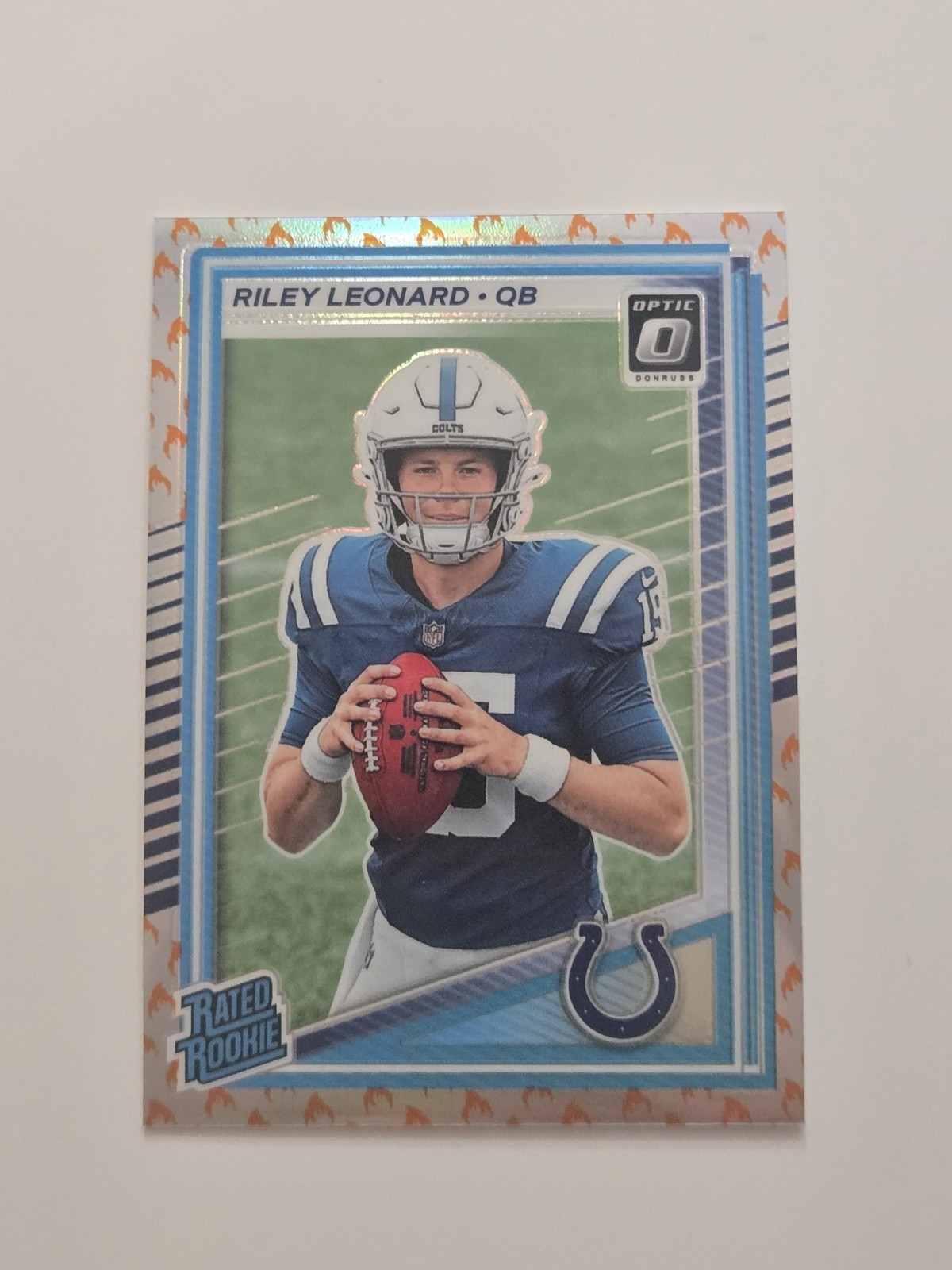 2025 Panini Donruss Optic #255 Riley Leonard Rated Rookie Fire Emoji SSP