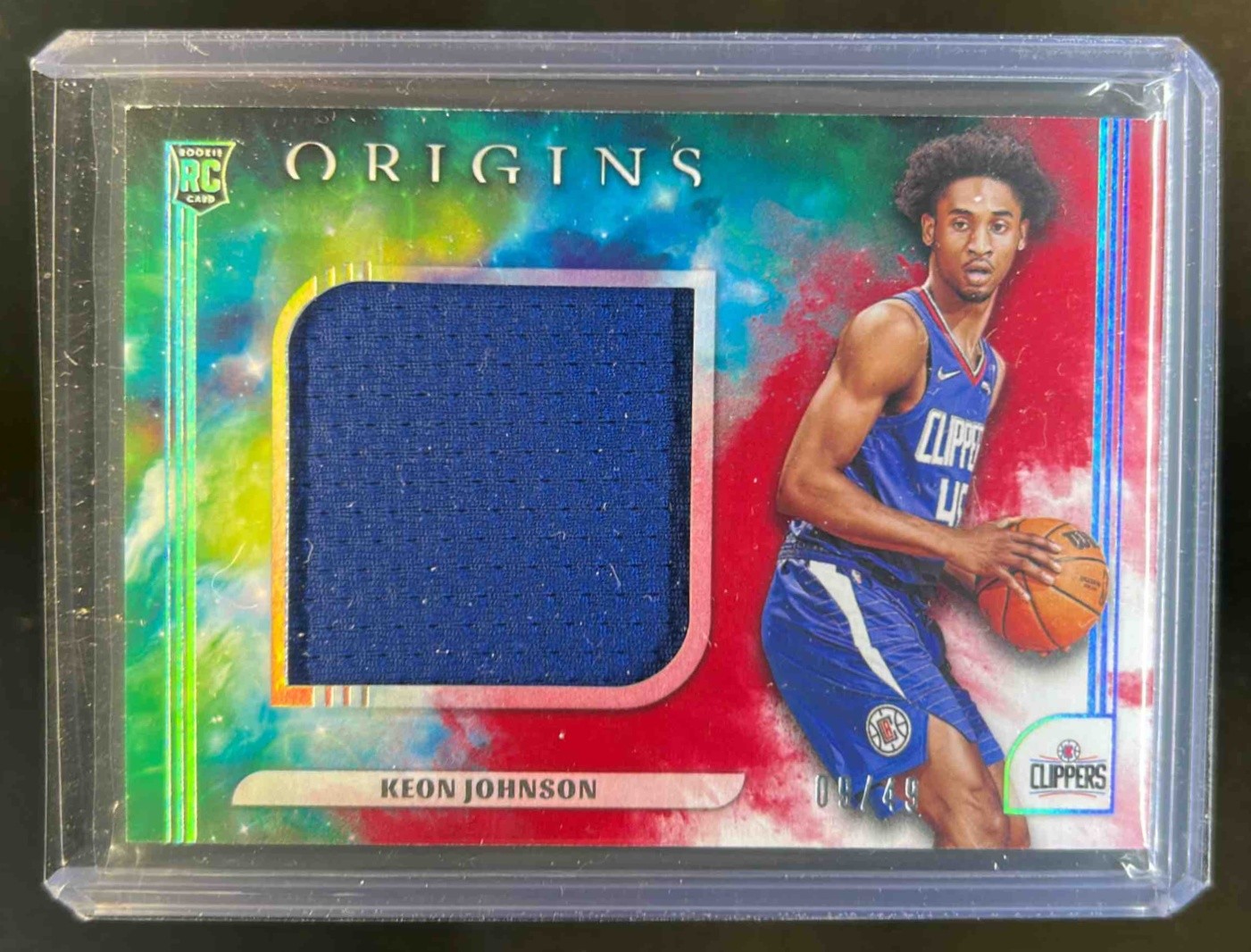 2021-22 Origins Keon Johnson Rookie Jumbo Jerseys RC Red #9/49 Clippers