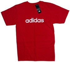 Adidas Logo Men  s Red White Short Sleeve T-Shirt Size Medium