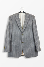 Suitsupply Blazer   Wool Cashmere Grey Striped Tailored   Size 52