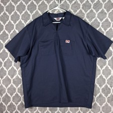 Ben Davis 1/4 Zip Work Shirt Men 3XL Navy Made in USA Pullover 90's