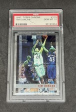 1997-98 Topps Chrome Tim Duncan Rookie PSA 10 Gem Mint #115 SPURS (Read)