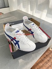Retro Onitsuka Tiger MEXICO 66 Casual Shoes White/Blue/Gold Sneakers D507L-0152