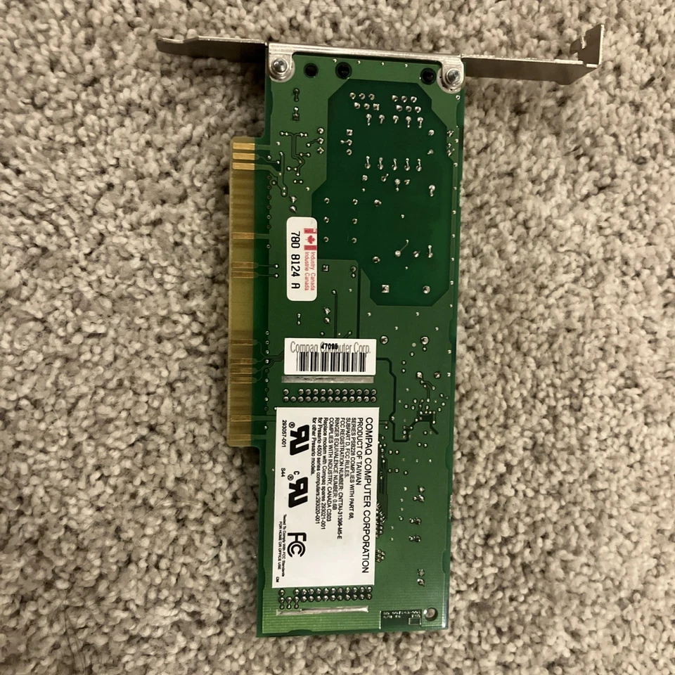 COMPAQ CO-5614WMD INTERNAL 8-BIT ISA 33.6KBps V.34 FAX MODEM - P/N: 293021-001 - Image 3 of 3