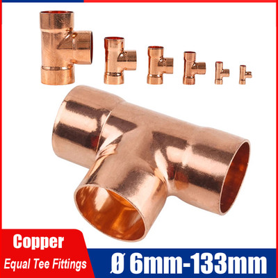6mm 8mm 10mm 15mm to 133mm End Feed Equal Tee Fittings Plumbing Copper Pipe Wras