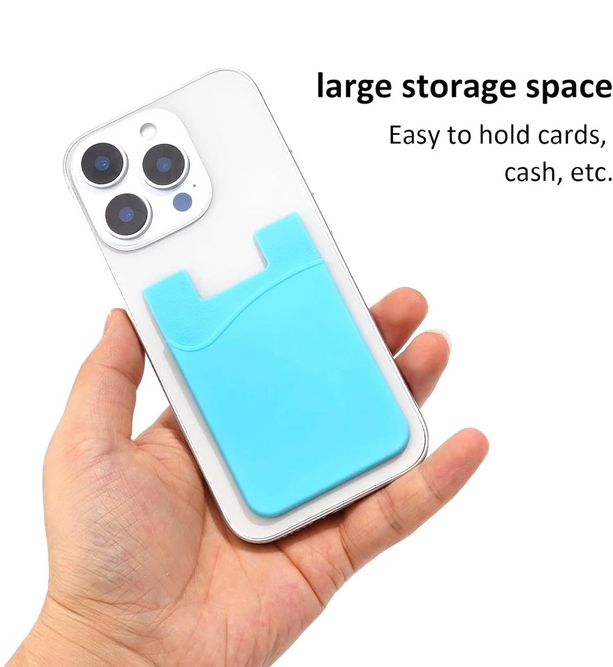 Estuche adhesivo de silicona con soporte para tarjeta de crédito para teléfono celular Foto 4 de 4