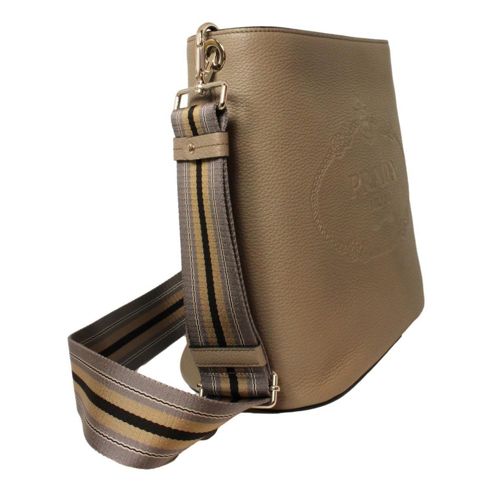 Bucket Gry Grey Leather Bucket Bag | Stylish & Versatile | Prada Luxury Accessory ...