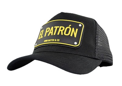 JOHN HATTER & CO El Patrón Rubber Patch Trucker Cap Hat Black R-1001-U00 NEW