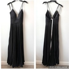 Mac Duggal 30725 Pleated Shimmer Glitter Gown Black 6