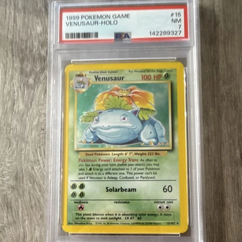 Pokémon Base Set Venusaur 15/102 Holo Rare PSA 7 1999 Stage 2