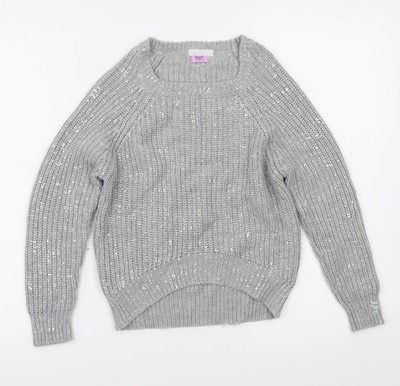 Grauer Pullover Pulli Mädchen UK-Größe 10-11 Jahre F&F