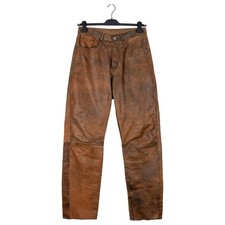 Vintage Levi s Black Logo Genuine Brown Faded Leather Pants