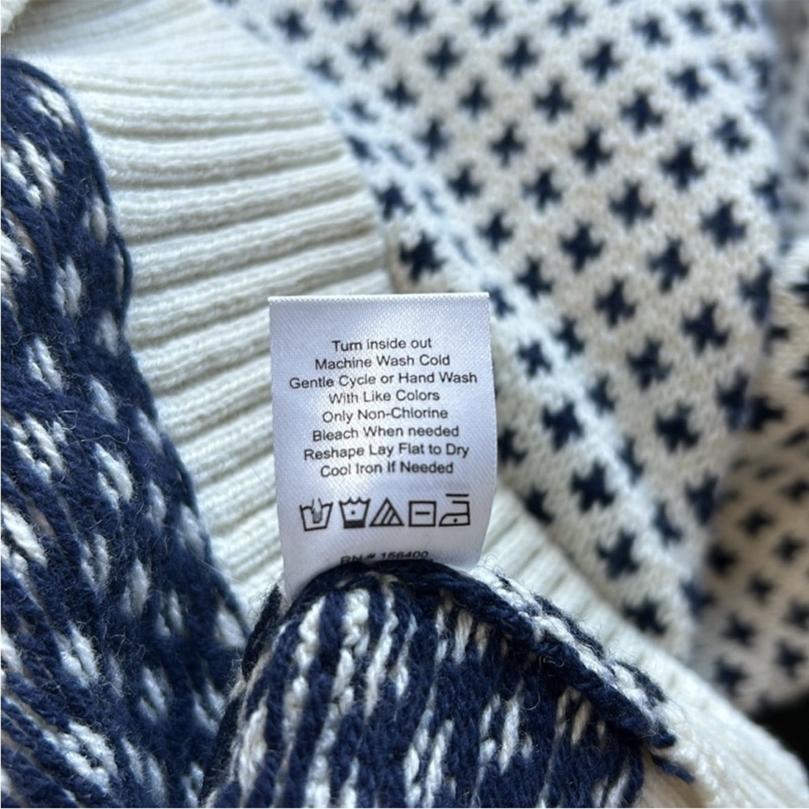 LONG WHARF Womens Osterville SeaWell Sweater Cream Fisherman Recycled Vneck XS