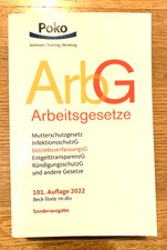 Arbeitsgesetze ArbG 101. Auflage 2022 Beck-Texte im dtv MutterschutzG KündigungG