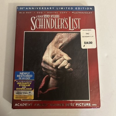 Schindlers List (Blu-ray/DVD, 2013, 3-Disc Set, 20th Anniversary)