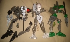 Lot Lego Bionicle Rahkshi 8591, 8589, 8588, In Canister, No Instructions