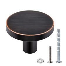 4 Pack Round Cabinet Knobs Brushed Oil Rubbed Bronze, Zinc Alloy Dresser Draw...