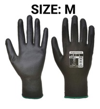 Image of 12 Pairs Portwest A120 Breathable PU Palm Glove BLACK M/8