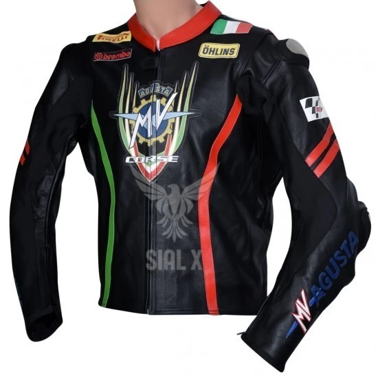 MV Agusta Racing Motorbike Leather Jacket New MV Agusta Motorcycle Biker Jacket - Image 2 of 4