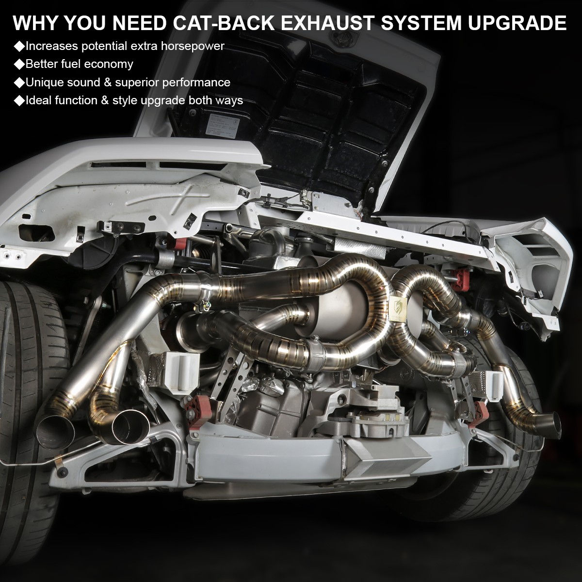 Fits 2015-2019 Lamborghini Huracan LP580 LP610 Titanium Catback Exhaust System