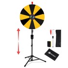 WinSpin 24" Floor Stand Modular Prize Wheel w/ 12 PCS Backup Panels Black Yellow — photo 1